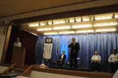 道雪会定期総会であいさつをする会長