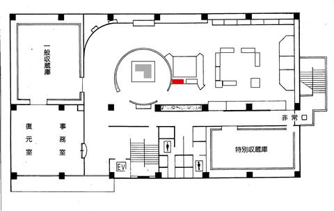 歴史資料館内の見取り図