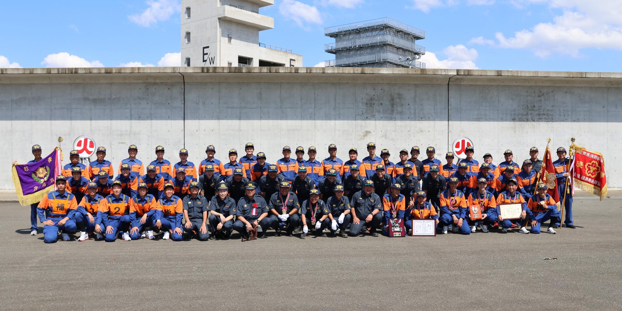 福岡県消防操法大会での新宮町消防団