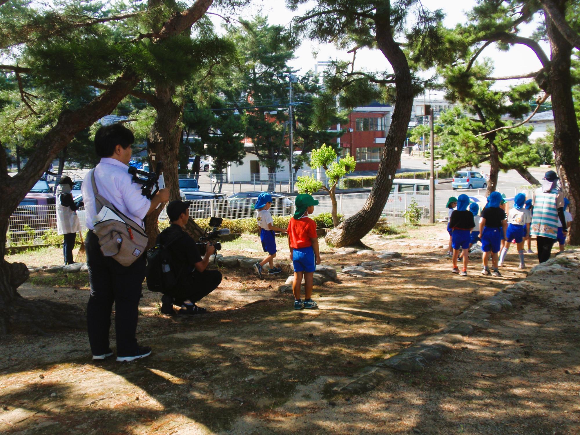 松林での撮影