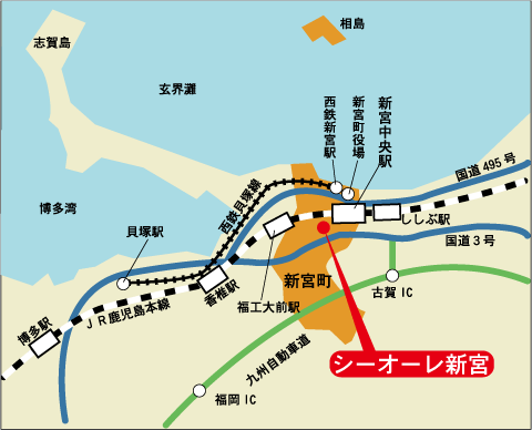 シーオーレ新宮（九州自動車道）のアクセスマップ