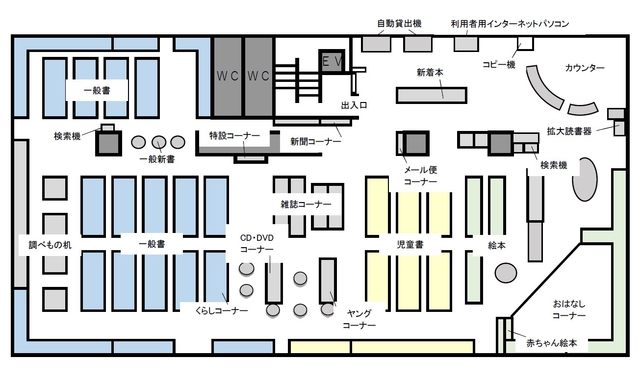 新宮町立図書館フロア案内図