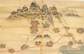 立花城の古地図の写真